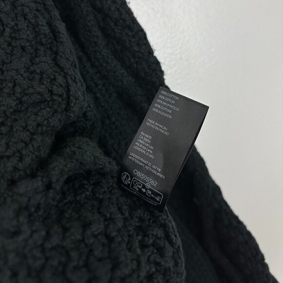 FREE PEOPLE Cutting Edge Cotton Cable Sweater in Black Size X-Large - Picture 8 of 14